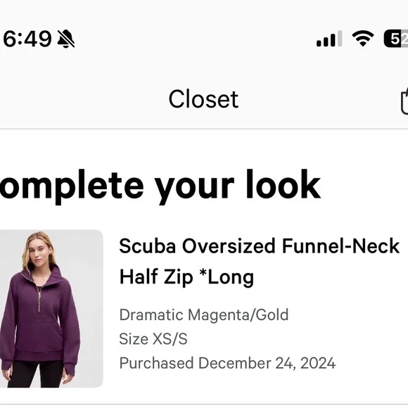 EUC Authentic Lululemon Scuba XS/S - Picture 5 of 5